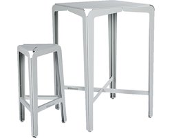Weltevree | Bended Table High | Hoge Stalen Bar Tafel Buiten | Tuintafel, Bartafel | Gepoedercoat Staal | Agaatgrijs RAL 7038
