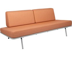 Weltevree | Sofabed | Ligbed Tuin, Zonnebed, Loungebed Buiten Loungebank | Tuinmeubel | Waterdicht | Max, 250 Kg | Oranje Kussens & Grijs Frame