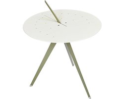 Weltevree | Sundial Table | Koffietafel Rond Zonnewijzer | Bijzettafel Tuin, Tuintafel, Salontafel Buiten | Aluminium Staal Gepoedercoat | Rietgroen RAL 6013