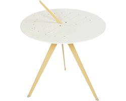 Weltevree | Sundial Table | Koffietafel Rond Zonnewijzer | Bijzettafel Tuin, Tuintafel, Salontafel Buiten | Aluminium Staal Gepoedercoat | Zandgeel RAL 1002