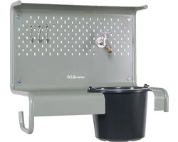 Weltevree | Waterworks | Waterstation & Buitengootsteen voor in de Tuin | Spoeltafel incl, Emmer en 3 S-Haken, Buitenkraan, Wasbak, Uitstortgootsteen | Staal Gepoedercoat