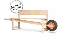 Weltevree | Wheelbench | Kruiwagenbank Accoya Hout | 2 tot 3 Persoons Tuinbank | Buiten Bank Verrijdbaar | Combinatie Bank en Kruiwagenwiel