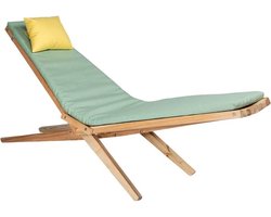 Weltevree Woodlounger ligstoel hout met kussen mint