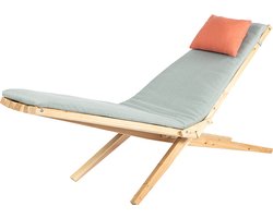 Weltevree | Woodlounger | Loungestoel Tuin, Ligstoel Buiten, Ligbed Opvouwbaar | Zacht Matras & Kussenset | Hoogte Verstelbaar | Duurzaam Larikshout