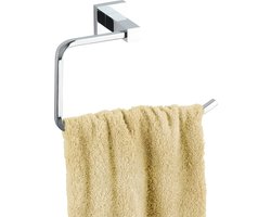 WENKO 17974100 Power-Loc handdoekring San Remo - bevestigen zonder boren, messing, 19,5 x 13,5 x 7 cm, chroom