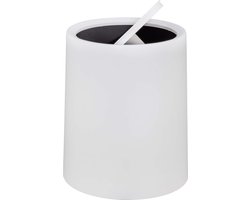 WENKO Afvalemmer Atri 6 liter in wit kunststof, met swingdeksel en binnenemmer - Prullenbak - Afvalbak - Vuilbak - Vuilnisbak