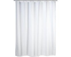 WENKO Anti-schimmel douchegordijn wit 180x200cm polyester - Inclusief ophangringen - Waterdicht - Wasbaar - Sneldrogend