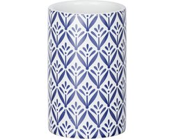 Wenko Badkamerbeker Lorca 11 Cm Keramiek Wit/blauw