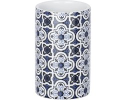 Wenko Badkamerbeker Murcia 11 Cm Keramiek Blauw/wit