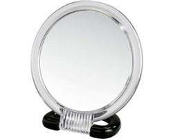 WENKO Cosmeticaspiegel – Make-upspiegel op Standaard – Rond – 13 cm – Zwart/Zilver – Zonder Verlichting