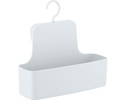 WENKO Douchecaddy Barcelona wit kunststof 26x24cm - Doucherek zonder boren - Doucherek hangend - Douchemand met draaibare ophanghaak