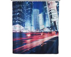 Wenko douchegordijn | Downtown | 180 x 200 | Textiel | anti-schimmel | incl ringen