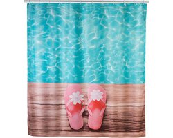 Wenko douchegordijn | Hawaii | 180 x 200 | Textiel | anti-schimmel | incl ringen