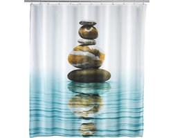 WENKO Douchegordijn Meditation 180x200cm polyester inclusief ophangringen - Waterdicht - Wasbaar - Sneldrogend