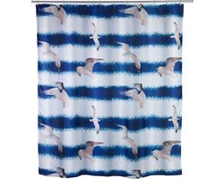 Wenko Douchegordijn Zeemeeuw 180 X 200 Cm Polyester Blauw/wit