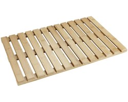 WENKO Douchevlonder 60x40cm bamboe - FSC hout - Badmat Indoor & Outdoor anti-slip - Douchemat