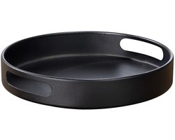 WENKO Draaiplateau zwart staal met handvatten Ø26 cm - Draaibaar dienblad - Keukenorganizer roteerbaar