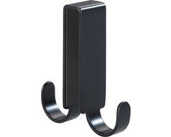 WENKO Dubbele Douchewandhaak Vieste RVS zwart - Handdoekhouder - Douchehaak - Handdoekhaak