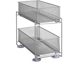 Wenko Grijs uitschuifbaar rek keukenkast 2 manden