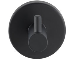 WENKO Handdoekhaak Bosio RVS zwart mat - Handdoekhaakje - Handdoekhouder - Wandhaak