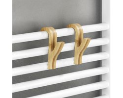 Wenko handdoekhaak radiator 2 stuks - Hout - Klaar voor gebruik