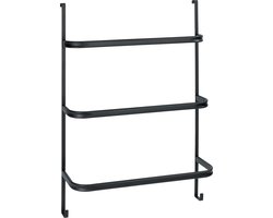 WENKO Handdoekhouder Irpinia 78x55cm Staal Zwart - Handdoekrek - Handdoekenrek badkamer