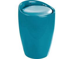 WENKO Hocker Candy Petrol, Badhocker, met uitneembare waszak