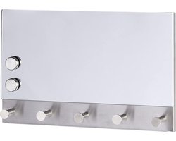 Wenko Kapstok 5-haaks 30 X 19 Cm Glas Zilver