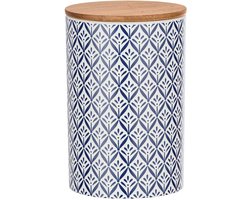 Wenko Opbergdoos Lorca 1450 Ml Keramiek Naturel/wit/blauw