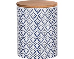 Wenko Opbergdoos Lorca 950 Ml Keramiek Naturel/wit/blauw