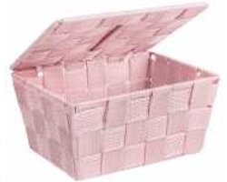 Wenko Opbergmandje met deksel Adria Roze Roze