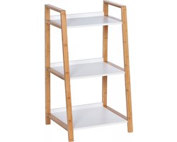 Wenko Opbergrek Finja 43 X 76 X 36 Cm Bamboe/hout Wit