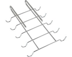 WENKO Ophangrek voor 10 kopjes, mokken, bekers of glazen, in verchroomd staal 28x22x5cm, met anti-slip coating - Kopjeshouder hangend keuken - Keukenorganizer voor kopjes - Kopjesrek - Bekerrek - Bekerhouder - Mokkenrek - Mokkenhouder