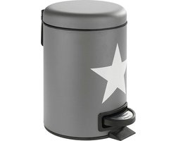 Wenko Pedaalemmer Stella 3 Liter 17 X 22,5 X 25 Cm Staal Grijs