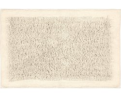 WENKO Sidyma badmat, badmat van 100% gecertificeerd biologisch katoen in trendy, zachte shaggy-look, antisliplaag aan de onderkant, wasbaar tot 40 °C, (B x D): 60 x 90, beige
