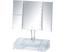 Wenko Spiegel Staand Led 23,5 X 16 Cm Glas Zilver/transparant
