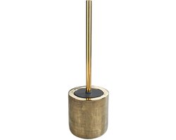WENKO Toiletborstelhouder Rivara goud keramiek met siliconen afdekking - Toiletborstel met houder - WC borstel met houder vrijstaand