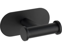 WENKO Turbo-Loc® Dubbele Handdoekhaak Orea Duo RVS zwart mat - Wandhaak - Handdoekhouder - Bevestigen zonder boren - Zelfklevend