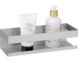 WENKO Turbo-Loc Genova wandrek mat RVS - Badrek - Douchemand - Doucherek - Bevestigen zonder boren - Zelfklevend