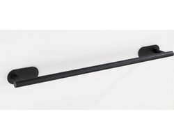 WENKO Turbo-Loc® Handdoekhouder Orea Uno RVS zwart mat 60cm breed - Handdoekrek - Bevestigen zonder boren - Zelfklevend - 10 jaar garantie
