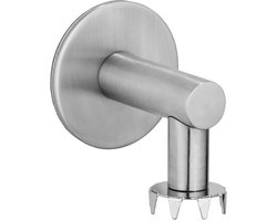 WENKO Turbo-Loc® Magnetische zeephouder, mat, hoogwaardige zeephouder voor aan de muur, bevestigen zonder boren met plakpad, veilige grip, milieuvriendelijk en zuinig, roestvrij staal, 4,5 x 4 x 7 cm