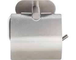 WENKO Turbo-Loc® Toiletrolhouder met klep Orea RVS mat - WC Rolhouder - Bevestigen zonder boren