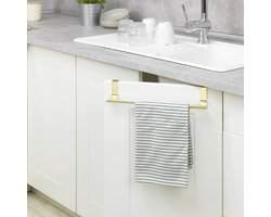 Wenko uitschuifbaar handdoekrek keukenkast - Goud - Ophangen zonder boren | Uitschuifbaar