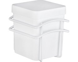 WENKO Universele doos Classic Plus - cosmetische doos, katoenen doos met hoogwaardige roestbescherming, staal, 10,5 x 12,5 x 13 cm, wit