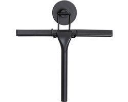WENKO Vacuum-Loc Douchewisser mat zwart - Raamwisser - Trekker douche - Bevestigen zonder boren