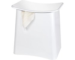 WENKO Wasmand en Badkruk Wing Wit 45x48cm - Badkamerkruk