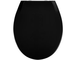 WENKO WC bril Kos - zwart Thermoplast - Easy-Close softclose sluiting - Fix-Clip bevestiging afklikbaar - Toiletbril - Toiletzitting - WC Bril zwart