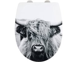 WENKO WC bril Yak - Thermoplast hoogglans - Easy-Close softclose sluiting - Fix-Clip bevestiging afklikbaar in RVS - belastbaar tot 350 kg - Toiletbril decor - Toiletzitting met print