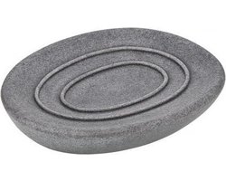 Wenko Zeephouder Pebble Stone 12 X 2,2 X 10 Cm Keramiek Grijs