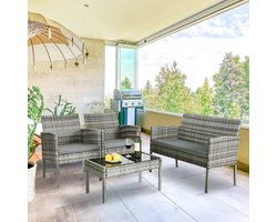 Wensday - Lounge set - 4 delig - Tuin meubel - Tuin set - 4 persoons